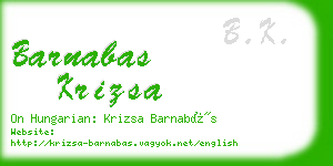 barnabas krizsa business card